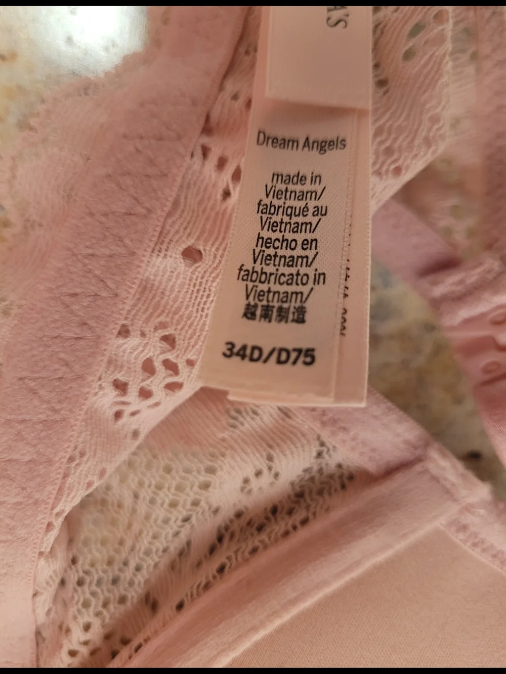 Victoria's Secret Pink Lace Push-Up Bra Sz. 34 D - Picture 4 of 5